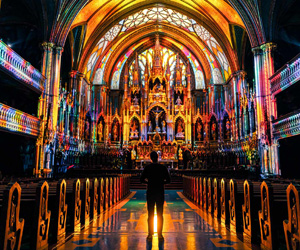 AURA à la basilique Notre-Dame de Montréal. Moment Factory