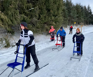 Trottinette des neiges au Parc de la Gorge de Coaticook