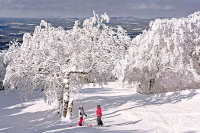 Le plaisir de dévaler les sommets enneigés en skis