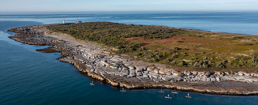 Vue aérienne d’une île